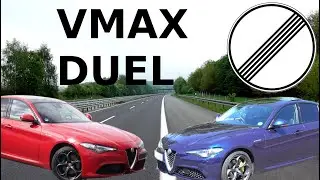 Alfa Romeo Giulia Veloce BENZINA vs. DIESEL acceleration / Vmax 241kph / 150mph on German Autobahn