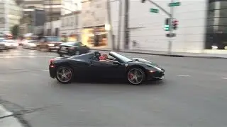 Lady Driven Ferrari 458 Spider in Beverly Hills!