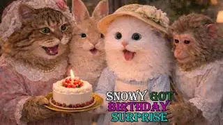 Snowy got birthday surprised from her Grandma and friends.