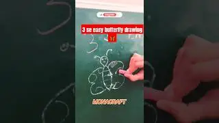 3 से Butterfly Drawing Easy 🦋 | Number 3 Drawing Trick | #shorts