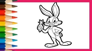 How to Draw Cute Bugs Bunny | Easy Cartoon Drawing Tutorial | Bugs Bunny | Funny Cartoon Characters