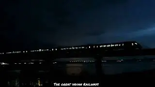Saffron Vande Bharat Trial Run via Alappuzha.. passing Aroor bridge
