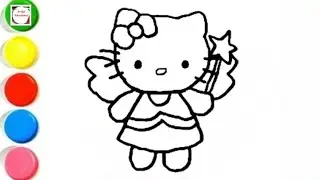 How To Draw cute Hello kitty Princess Drawing, Painting & Coloring For Kids and Toddlers_ Child Art