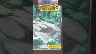 CEN&Aacute;RIO ESTILO ANIME.  #natureza, #anime, #gibimassa, #rocha, #floresta, #manga, #desenho, #ghible