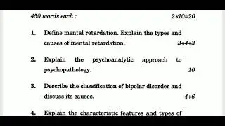 IGNOU MPCE-011 PSYCHOPATHOLOGY, M.A PSYCHOLOGY, PREVIOUS YEAR QUESTION PAPER DECEMBER,2019