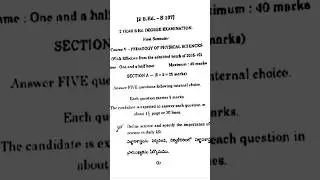 Andhra Bed 1st Semester exam question paper # Pedagogy of physical science
