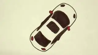 How to draw a car top view #car #cardrawing #careasydrawing #kidscardrawing #simplecardrawing