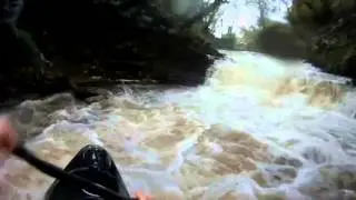 Garnant happy drop waterfall slide, whitewater kayaking, Oct '13, Wavesport Recon 83