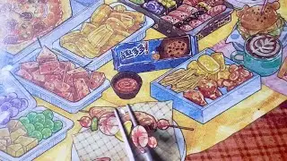 ASMR | Scene sticker:Picnic on the Flowery Path | DIY | Full version 