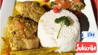 Guyanese Red Snapper Fish Curry with Tomato Choka and Rice on Fireside🇬🇾