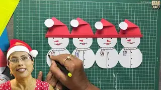 X-MAS SPECIAL: Beautiful 'SNOW-MAN' Border Design for Christmas Decoration | School Project | DIY