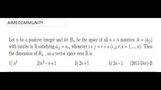 CSIR -NET(Dec 11, Part B), Subspaces of Matrices