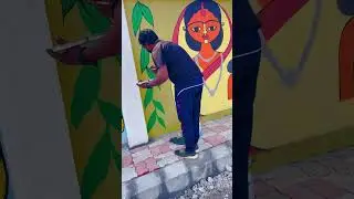Beautiful wall painting 🥰 #shorts #ytstudioes #drawing #painting #youtubeshorts #vairalvideo