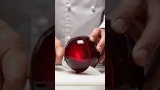 Man Slicing Beetroot Made Of Dark Purple Glass Inner Part reveals glowing red crystal glass #ASMR