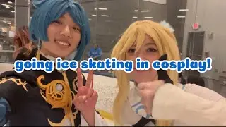 ice skating in genshin cosplay :3