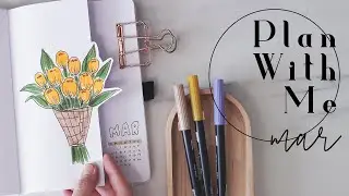Plan With Me | March 2022 Bullet Journal TULIPS