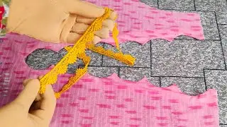 Beautiful Cutwork Neck Design with lace | Summer Eid Especial Design..