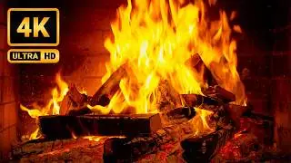 Super Relaxing Fireplace & Jazz Piano 🔥 Warm Embers & Instrumental Playlist | 4K 12 Hours