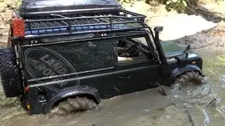 scale offroad adventures in mud: rc land rover defender 90 #wildbrit vs rc defender 90