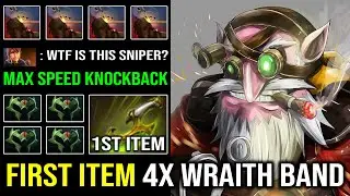 WTF 4x Wraith Band First Item Swift Blink Sniper Crazy Attack Speed OP Knockback EZ GG Dota 2