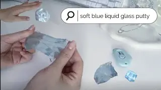 liquid glass putty asmr over 20mins │ 水色のハンドガムさわる