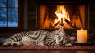 Healing Fireplace Cat Music 432Hz 🐾 Soothing Ambience For Emotional Balance, Rest, And Comfort