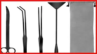 Liveek Aquarium Aquascape Tools Kit, 4 in 1 Anti Rust Aquatic Plant Aquascaping Tool Stainless Steel