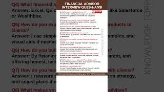 Financial Advisor Interview Questions and Answers