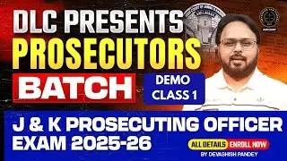 Jammu & Kashmir Prosecuting Officer Exam 2025 Batch| Live Classes | Demo Lecture 1