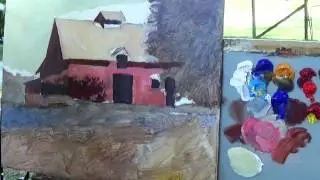 The Sandburg Barn - Plein Air Painting by Roger Bansemer