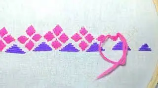 Easy Floral Border Embroidery Design for Beginners 🌸