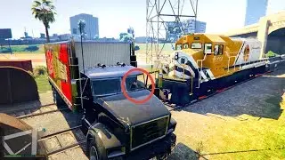 GTA 5🔥TRYING TO STOP THE TRAIN WITH TRUCK 💥 പണി കിട്ടോ...l CRAZY DUDE l