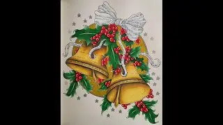 Merry Christmas by Hanna Karlzon | Bells page | Prisma colored pencils