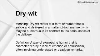 Dry-wit Meaning