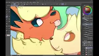 Flareon x Leafeon - April 2022 Ko-fi Speedpaint