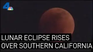 TIME LAPSE: Watch the Super Flower Blood Moon Lunar Eclipse Rise Over Burbank | NBCLA