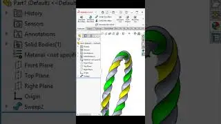 Solidworks sweep with twist profile #twist #band #solidworks