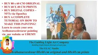 The GLAC Studio Oil Painting 80x60cm large canvas Ardhanareeshwarar - 60x40 cm Prints Product Launch