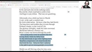 Beowulf Video Lecture IV: Lines 1 85