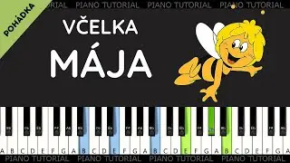 Včelka Mája - Karel Gott (piano tutorial | MIDI | akordy | noty | české písničky)