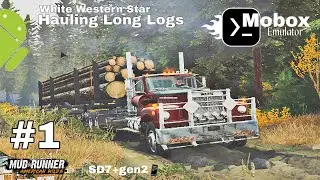 White Western Star 4964 Hauling Long Logs /MudRunner/ Mobox Wow64/ SD7+GEN2 📱💯😱