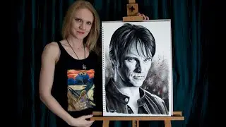 Fan art portrait of Stephen Moyer as Bill Compton from True Blood (long edit)