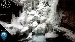 Nature's Ice Sculptures - Frozen Waterfalls at Johnston Canyon - Travel Clips 360