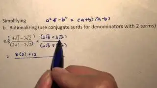 Simplifying surds with conjugate surds