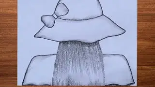 Easy a girl wearing hat drawing 💚 Easy girl drawing 🥰 girl drawing 💚
