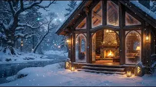 Frozen Forest Cabin  2H Wind & Snowfall Ambience for Frame TV