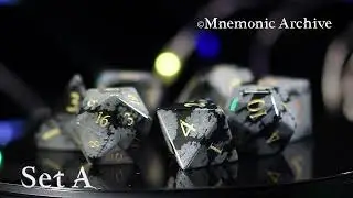 Snowflake Obsidian dice set - 7pcs
