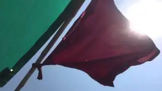 Slow motion of waving flag