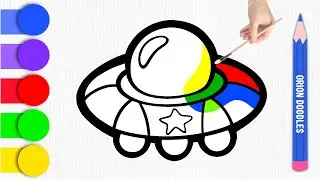 How to Draw a  Spaceship! 🛸✨ | Easy Step-by-Step Art Tutorial