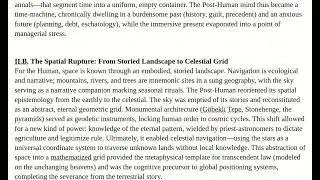 Civilization and the Ontological Rupture: An Inquiry into the Human and Post Human Conditions